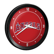 Los Angeles Angels: Wordmark - Ribbed Frame Wall Clock, MBLAAN-530-02