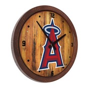 Los Angeles Angels: "Faux" Barrel Top Clock, FNB-MBLAAN-560-01