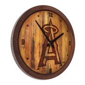 Los Angeles Angels: Branded "Faux" Barrel Top Clock, FNB-MBLAAN-560-02