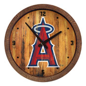 Los Angeles Angels: Weathered "Faux" Barrel Top Clock, FNB-MBLAAN-560-03