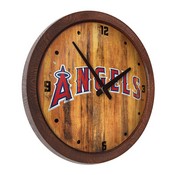 Los Angeles Angels: Wordmark - Weathered "Faux" Barrel Top Clock, FNB-MBLAAN-560-06