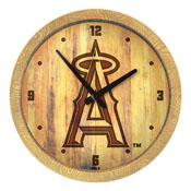 Los Angeles Angels: Branded "Faux" Barrel Top Clock, FNB-MBLAAN-560-02