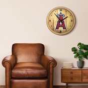 Los Angeles Angels: Weathered "Faux" Barrel Top Clock, FNB-MBLAAN-560-03