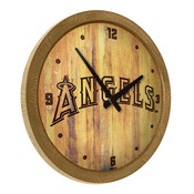 Los Angeles Angels: Wordmark - Branded "Faux" Barrel Top Clock, FNB-MBLAAN-560-05