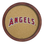 Los Angeles Angels: "Faux" Barrel Framed Cork Board, AGS-MBLAAN-632-02A