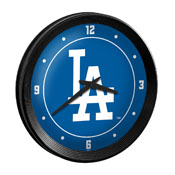 Los Angeles Dodgers: Logo - Ribbed Frame Wall Clock, MBLADO-530-02
