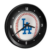 Los Angeles Dodgers: Baseball - Ribbed Frame Wall Clock, MBLADO-530-31