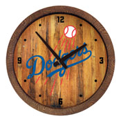 Los Angeles Dodgers: "Faux" Barrel Top Clock, FNB-MBLADO-560-01