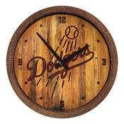 Los Angeles Dodgers: Branded "Faux" Barrel Top Clock, FNB-MBLADO-560-02