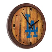 Los Angeles Dodgers: Logo - Weathered "Faux" Barrel Top Clock, FNB-MBLADO-560-06