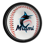 Miami Marlins: Baseball - Round Slimline Lighted Wall Sign, MBMIAM-130-31