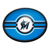 Miami Marlins: Logo - Oval Slimline Lighted Wall Sign, FNB-MBMIAM-140-02A