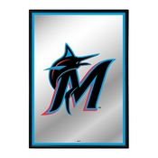 Miami Marlins: Vertical Framed Mirrored Wall Sign, AGS-MBMIAM-275-01A