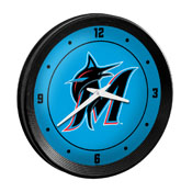 Miami Marlins: Logo - Ribbed Frame Wall Clock, MBMIAM-530-02