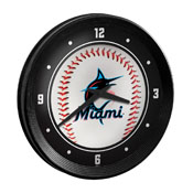 Miami Marlins: Baseball - Ribbed Frame Wall Clock, MBMIAM-530-31