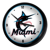 Miami Marlins: Retro Lighted Wall Clock, MBMIAM-550-01