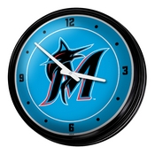 Miami Marlins: Logo - Retro Lighted Wall Clock, MBMIAM-550-02