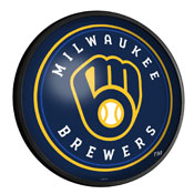 Milwaukee Brewers: Round Slimline Lighted Wall Sign, MBMILW-130-01