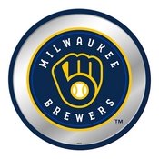 Milwaukee Brewers: Modern Disc Mirrored Wall Sign, AGS-MBMILW-235-01A