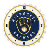 Milwaukee Brewers: Bottle Cap Lighted Wall Clock, MBMILW-545-01