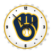 Milwaukee Brewers: Logo - Bottle Cap Lighted Wall Clock, MBMILW-545-02