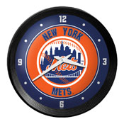 New York Mets: Ribbed Frame Wall Clock, MBNYMT-530-01