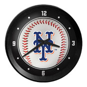 New York Mets: Baseball - Ribbed Frame Wall Clock, MBNYMT-530-31