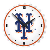 New York Mets: Logo - Bottle Cap Lighted Wall Clock, MBNYMT-545-02