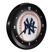 New York Yankees: Baseball - Ribbed Frame Wall Clock, MBNYYS-530-31