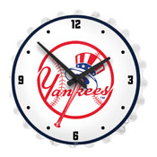 New York Yankees: Bottle Cap Lighted Wall Clock, MBNYYS-545-01