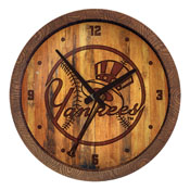 New York Yankees: Branded "Faux" Barrel Top Clock, FNB-MBNYYS-560-02