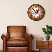 New York Yankees: Weathered "Faux" Barrel Top Clock, FNB-MBNYYS-560-03