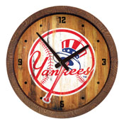 New York Yankees: Weathered "Faux" Barrel Top Clock, FNB-MBNYYS-560-03