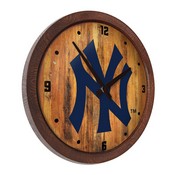 New York Yankees: Logo - "Faux" Barrel Top Clock, FNB-MBNYYS-560-04