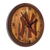 New York Yankees: Logo - Branded "Faux" Barrel Top Clock, FNB-MBNYYS-560-05