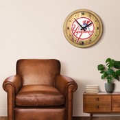 New York Yankees: Weathered "Faux" Barrel Top Clock, FNB-MBNYYS-560-03