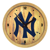New York Yankees: Logo - "Faux" Barrel Top Clock, FNB-MBNYYS-560-04