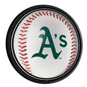 Oakland Athletics: Baseball - Round Slimline Lighted Wall Sign, MBOAKL-130-31