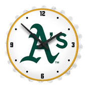 Oakland Athletics: Logo - Bottle Cap Lighted Wall Clock, MBOAKL-545-02