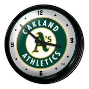 Oakland Athletics: Retro Lighted Wall Clock, MBOAKL-550-01