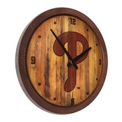Philadelphia Phillies: Logo - Branded "Faux" Barrel Top Clock, FNB-MBPHIL-560-05