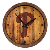 Philadelphia Phillies: Logo - Branded "Faux" Barrel Top Clock, FNB-MBPHIL-560-05