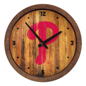 Philadelphia Phillies: Logo - Weathered "Faux" Barrel Top Clock, FNB-MBPHIL-560-06