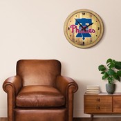 Philadelphia Phillies: "Faux" Barrel Top Clock, FNB-MBPHIL-560-01
