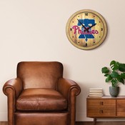 Philadelphia Phillies: Weathered "Faux" Barrel Top Clock, FNB-MBPHIL-560-03