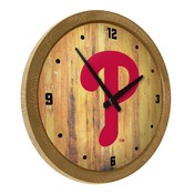 Philadelphia Phillies: Logo - "Faux" Barrel Top Clock, FNB-MBPHIL-560-04