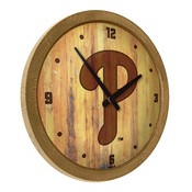 Philadelphia Phillies: Logo - Branded "Faux" Barrel Top Clock, FNB-MBPHIL-560-05