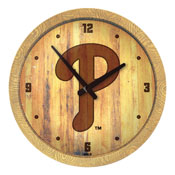 Philadelphia Phillies: Logo - Branded "Faux" Barrel Top Clock, FNB-MBPHIL-560-05
