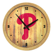 Philadelphia Phillies: Logo - Weathered "Faux" Barrel Top Clock, FNB-MBPHIL-560-06