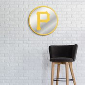 Pittsburgh Pirates: Modern Disc Mirrored Wall Sign, AGS-MBPITT-235-01A